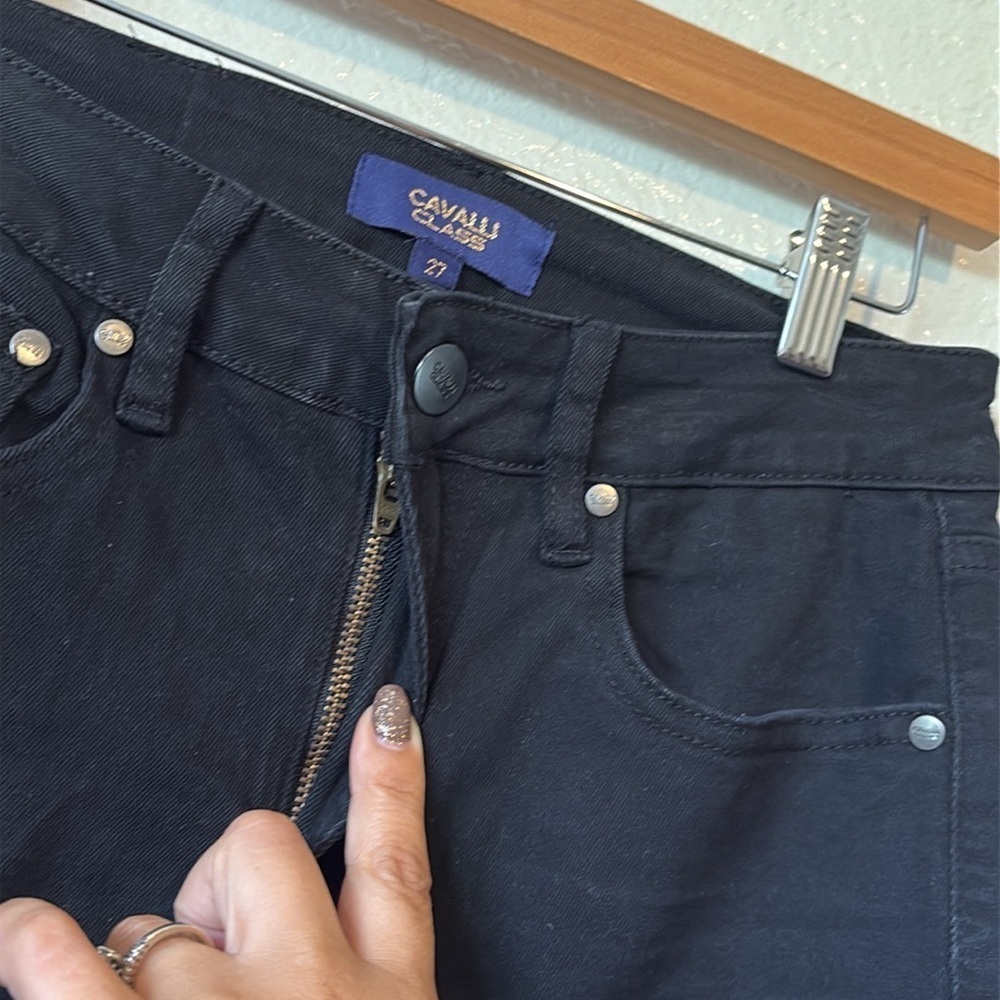 Cavalli Class Black High Rise Flare Jeans - Picture 3 of 11